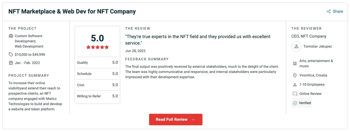 Maticz Reviews in Clutch