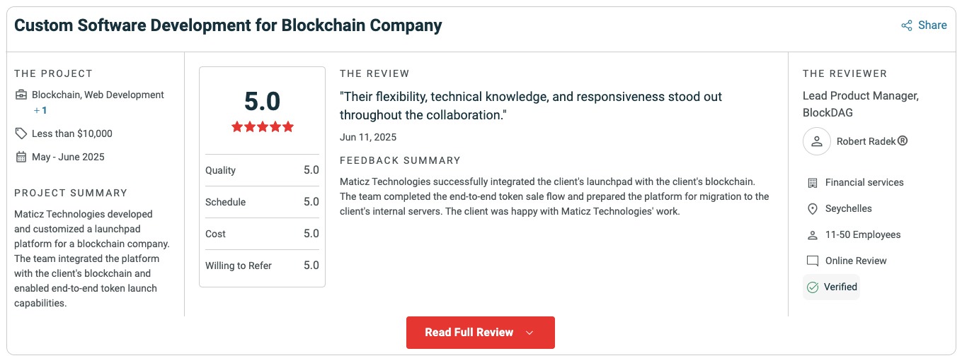 Maticz Reviews in Clutch